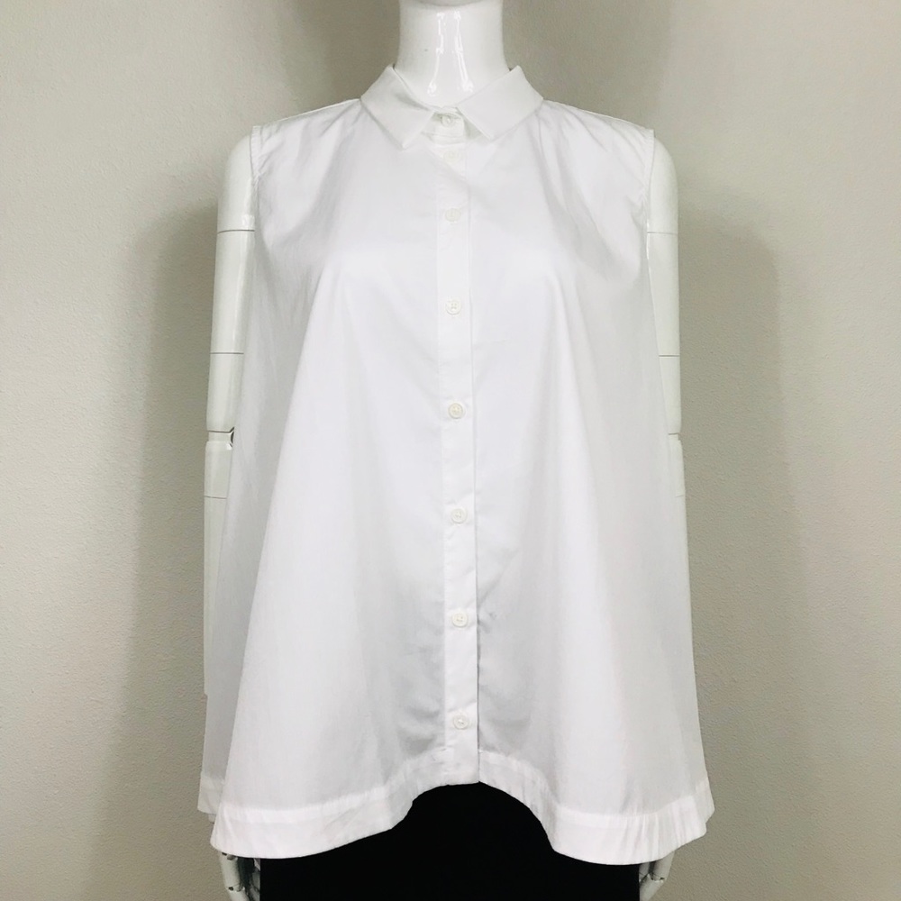 MAUD HELINE sleeveless swing top white
